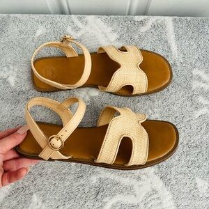 wonder nation cutie tan and brown girly sandals size 4 (big girls)